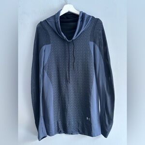 Under Armour Women’s M Seamless Hoodie Pullover Blue Athletic Top Thumbholes